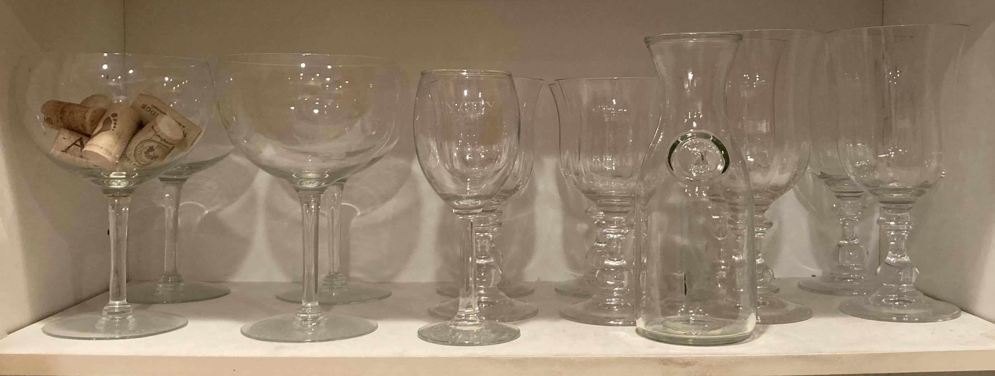 Photo 2 of CONTENTS OF CABINET- WINE/COCKTAIL GLASSES & GLASS CARAFES