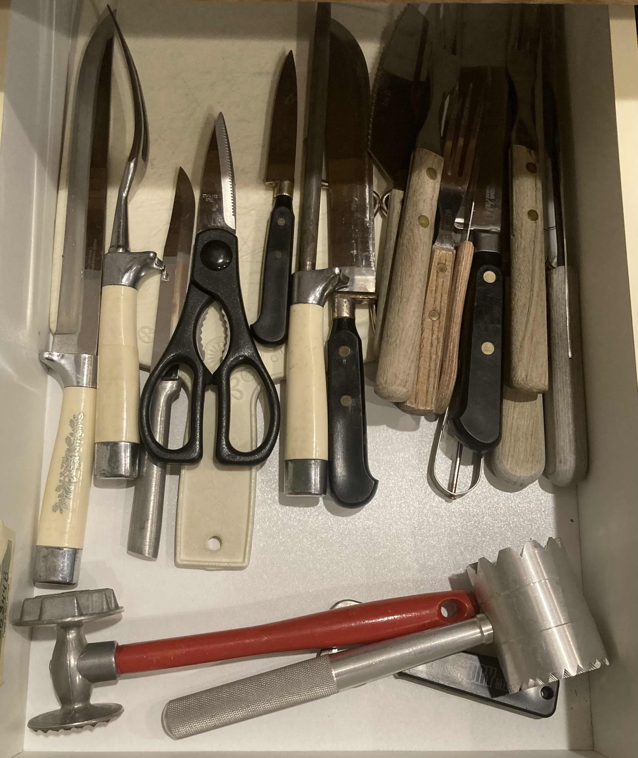 Photo 1 of CONTENTS OF DRAWER- KNIVES & MEAT TENDERIZERS