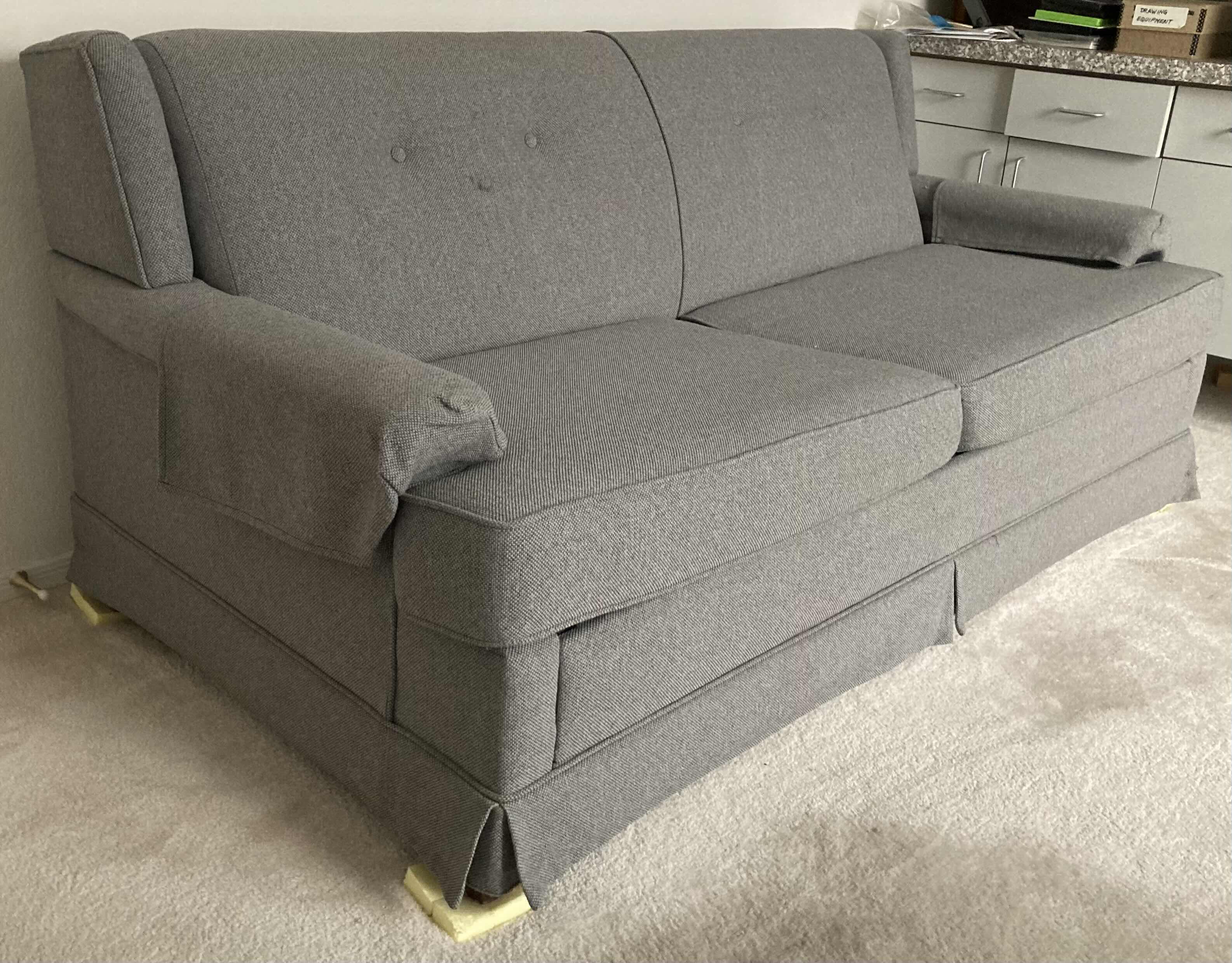 Photo 2 of GREY LOVESEAT W PULLOUT MATTRESS 66” X 35” H30”