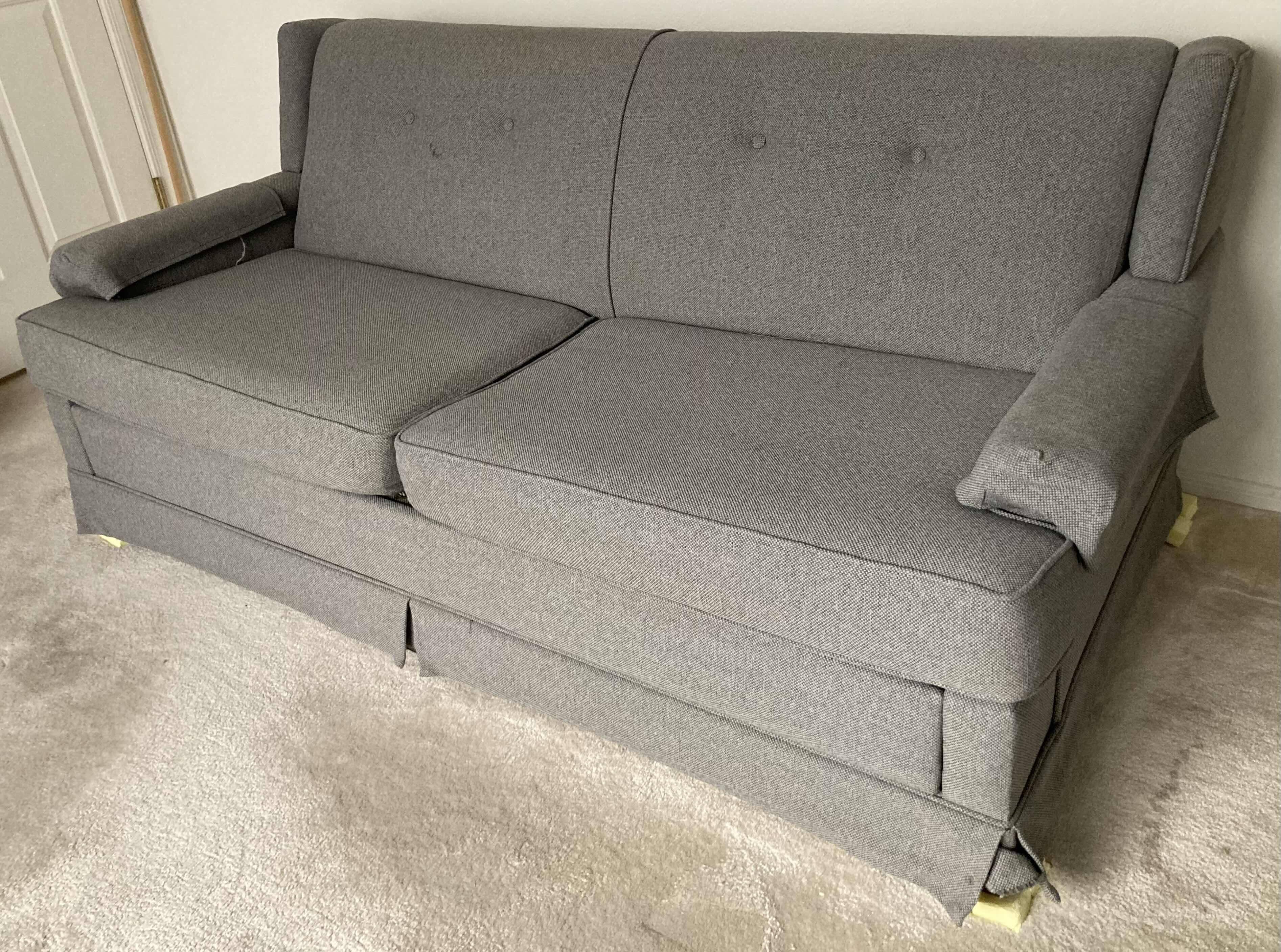 Photo 3 of GREY LOVESEAT W PULLOUT MATTRESS 66” X 35” H30”