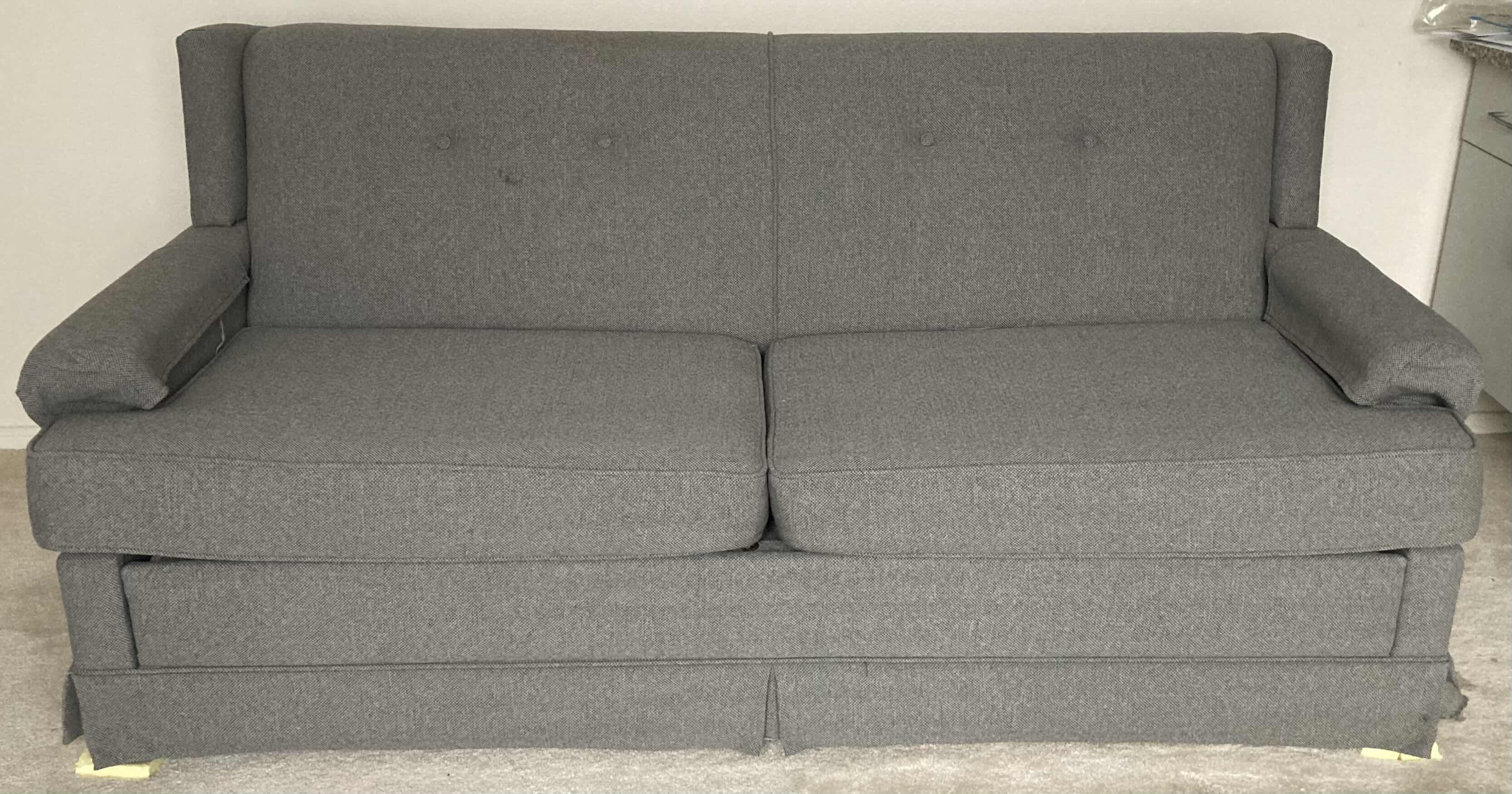 Photo 1 of GREY LOVESEAT W PULLOUT MATTRESS 66” X 35” H30”