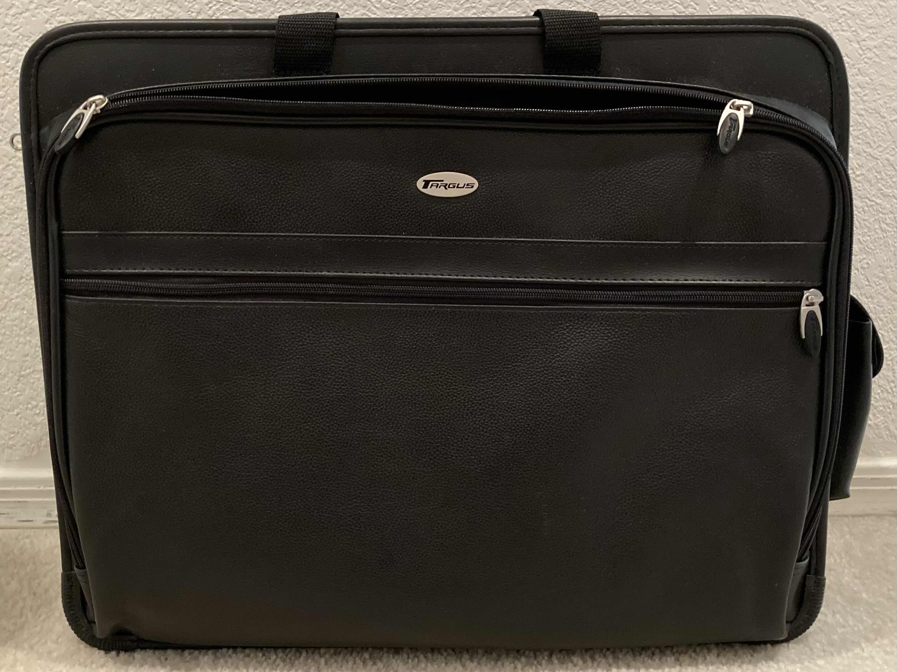 Photo 1 of TARGUS BLACK LEATHER LAPTOP BRIEFCASE 18.5” X 15”