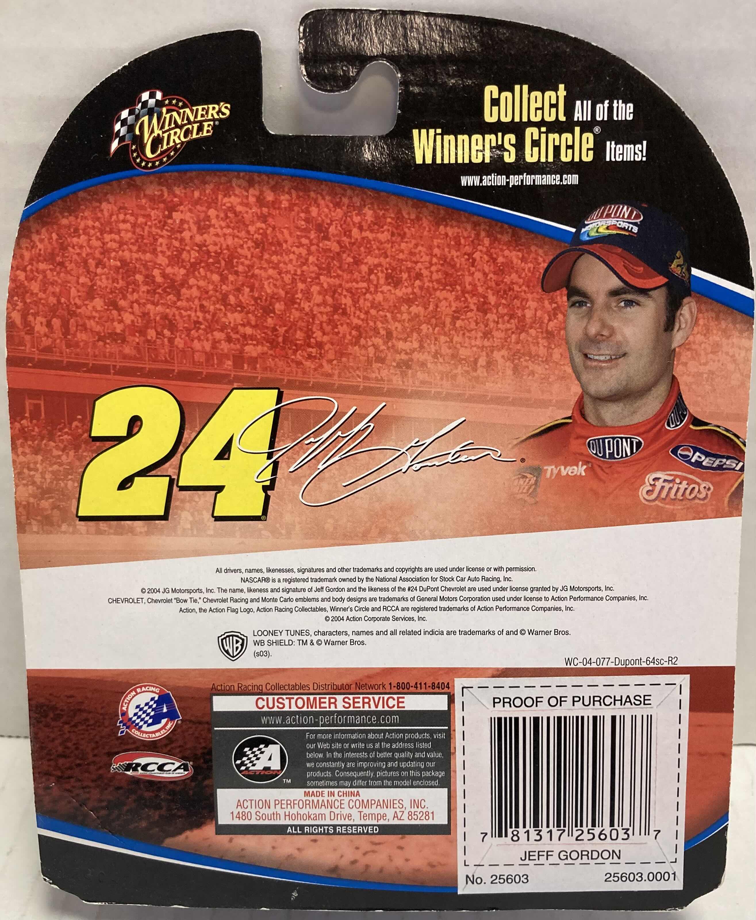 Photo 3 of WINNER’S CIRCLE JEFF GORDON #24 BLUE/RED FLAME  CHEVY MONTE CARLO COLLECTIBLE TIN CAR & TOY NASCAR