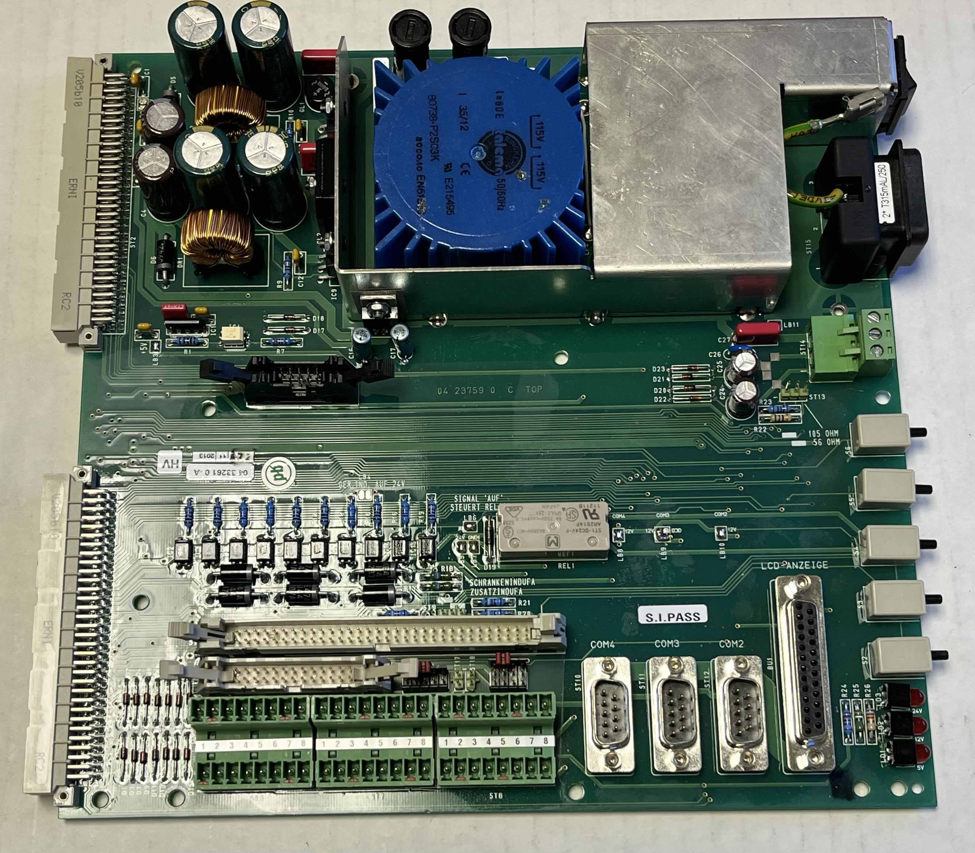 Photo 1 of SCHEIDT & BACHMANN CIRCUITBOARD BEST.LPL.VB.PL.+NT 120V RSTE20-E EPR6 KONDENS.PCB CON.BOARD+PS 120V RST (EMB.VI) TROPICALIZED Artnr. 04 332610 (A) 4514