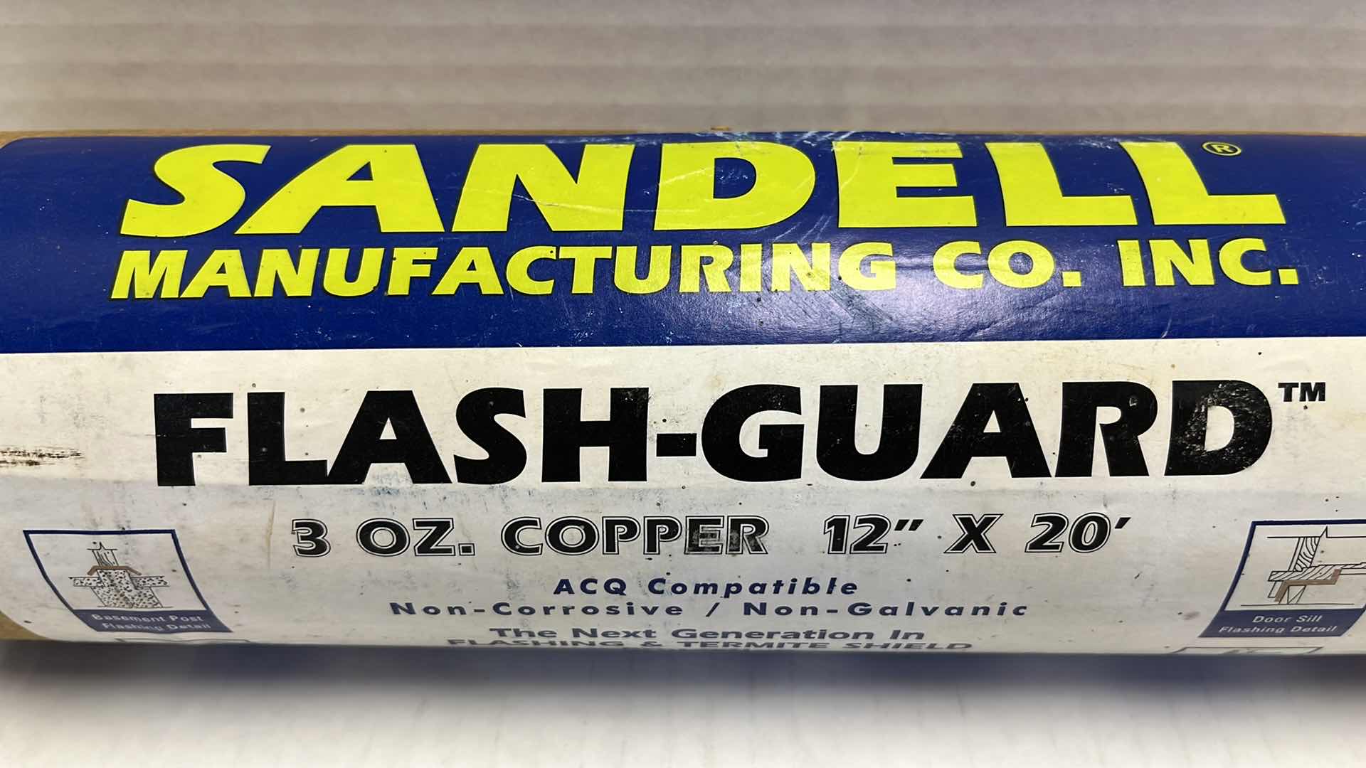 Photo 2 of SANDELL MANUFACTURING CO. FLASH GUARD NEXT GEN FLASHING & TERMITE SHIED 3oz COPPER PROTECTION ROLL 12” X 20’