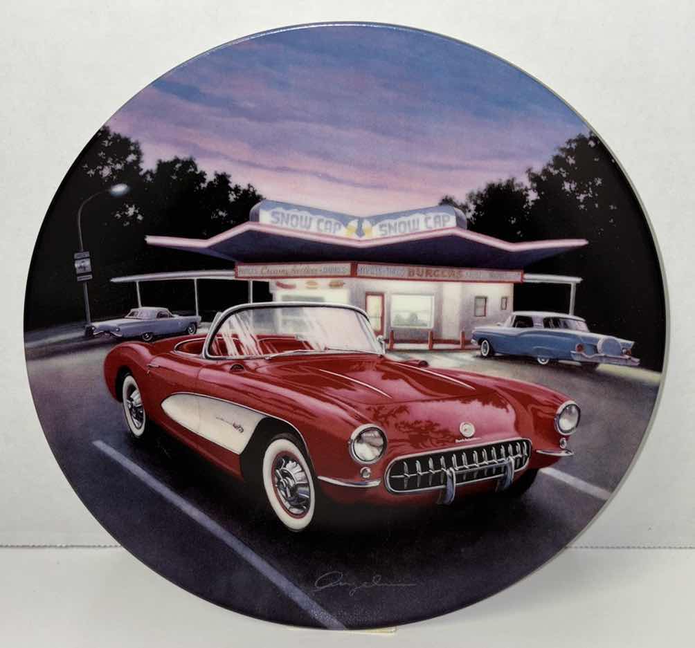 Photo 1 of 1993 DELPHI 8.25” COLLECTIBLE PLATE “1957 RED CORVETTE” PLATE ONE IN THE THE FABULOUS CARS OF THE FIFTIES SERIES (PLATE #4751B)