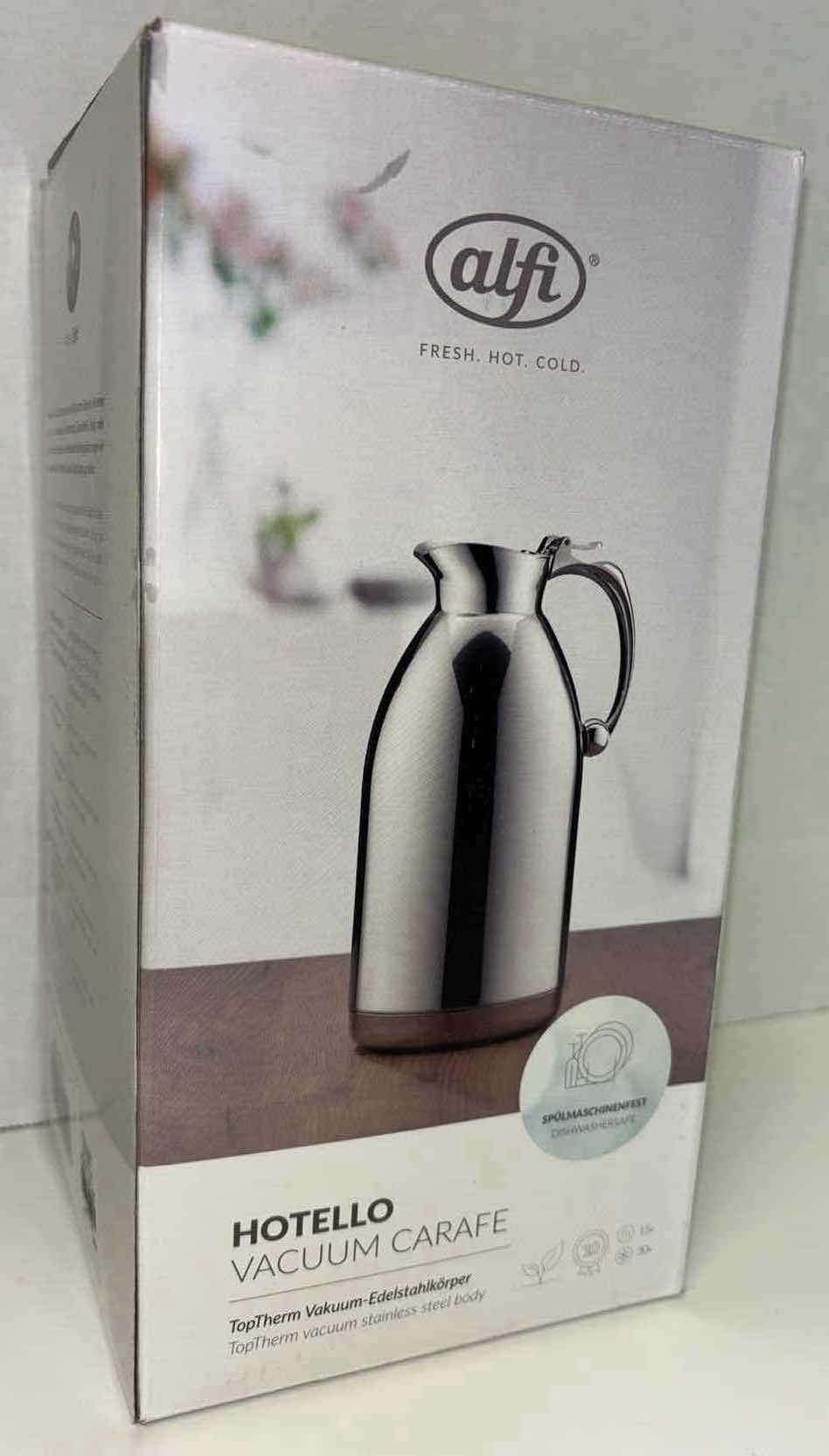 Photo 1 of NEW ALFI HOTELLO VACUUM 10” CARAFE (TOPTHERM VACUUM STAINLESS STEEL BODY)