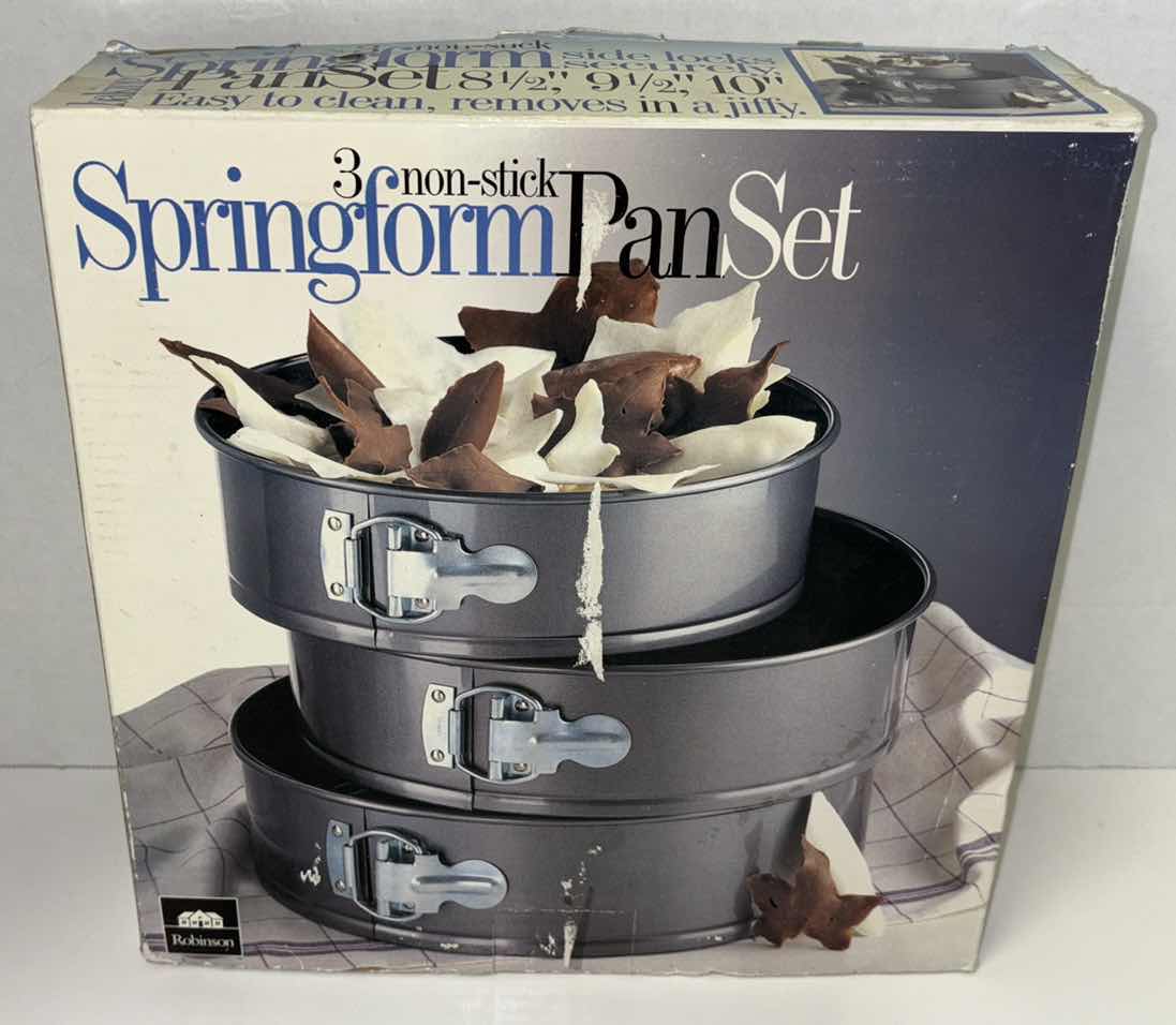 Photo 1 of NEW ROBINSON 3 PC NON-STICK SPRINGFORM BAKING PAN SET (8.5”, 9.5”, 10”)