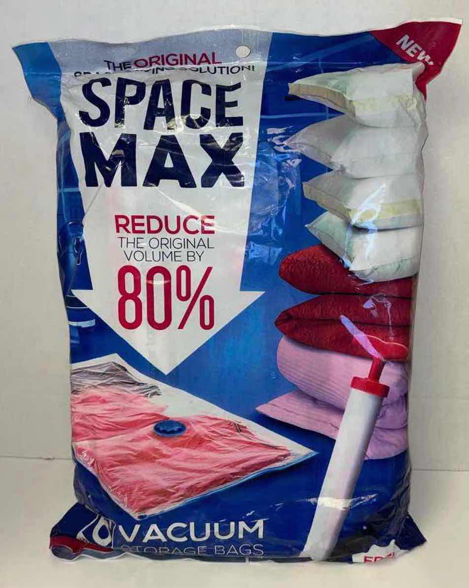 Photo 1 of NEW SPACE MAX VACUUM STORAGE BAGS (6 JUMBO 40” X 30” BAGS & PUMP INCLUDED)