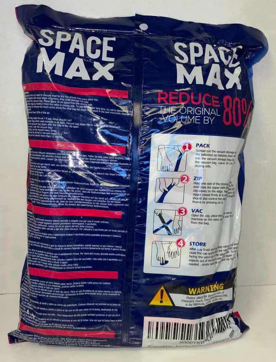 Photo 2 of NEW SPACE MAX VACUUM STORAGE BAGS (6 JUMBO 40” X 30” BAGS & PUMP INCLUDED)