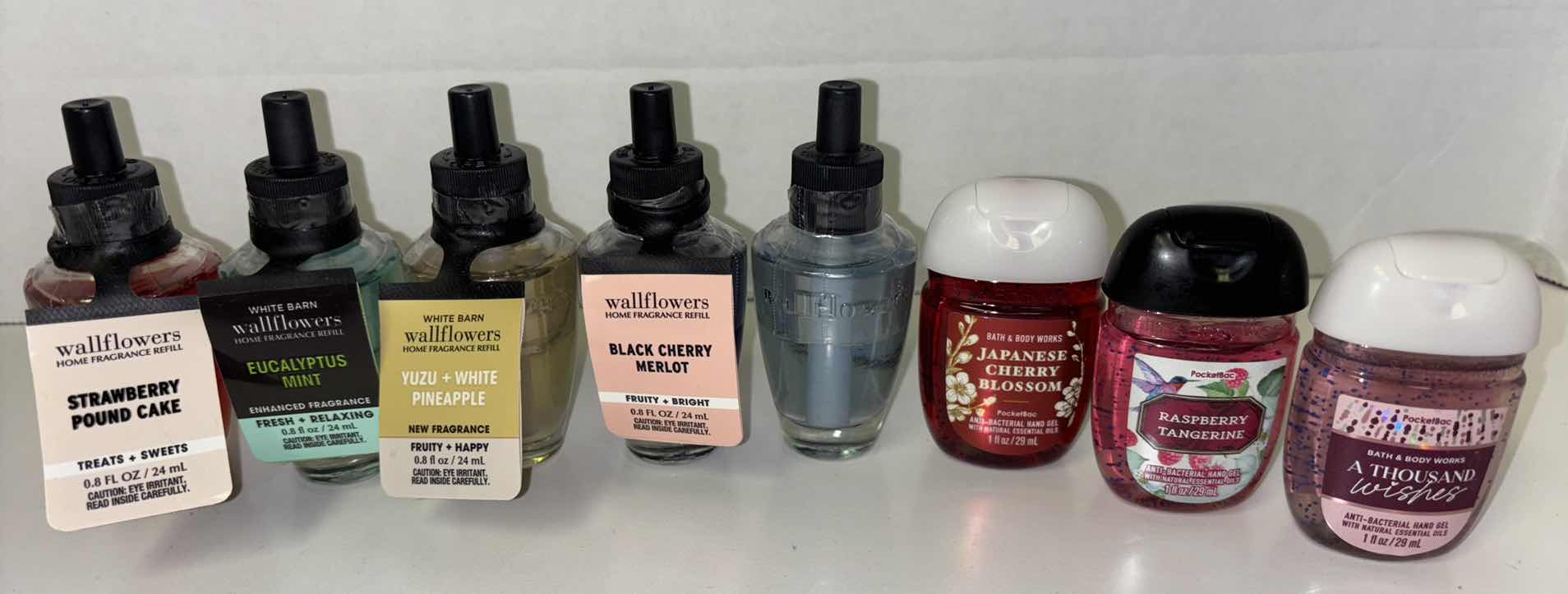 Photo 1 of NEW 8 PCS BATH & BODY WORKS WALLFLOWERS HOME FRAGRANCE REFILLS (5 SCENTS) & ANTI-BACTERIAL HAND GEL (3 SCENTS)