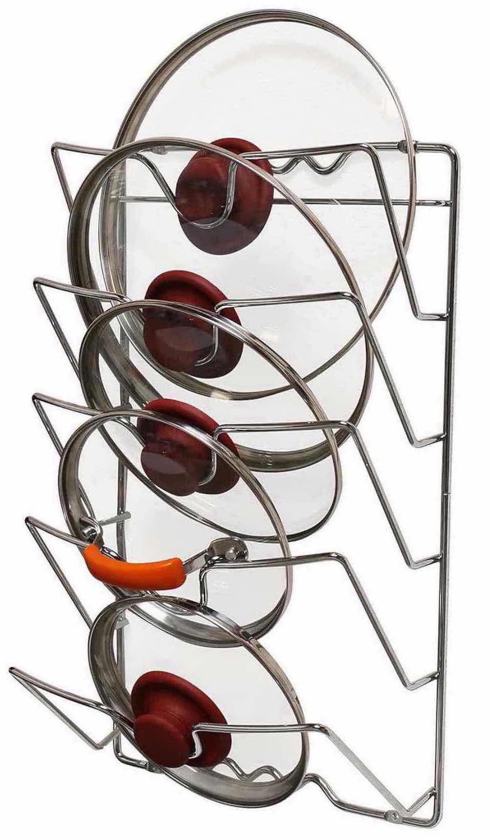 Photo 1 of WALL/DOOR MOUNTED POT LID RACK, CHROME FINISH