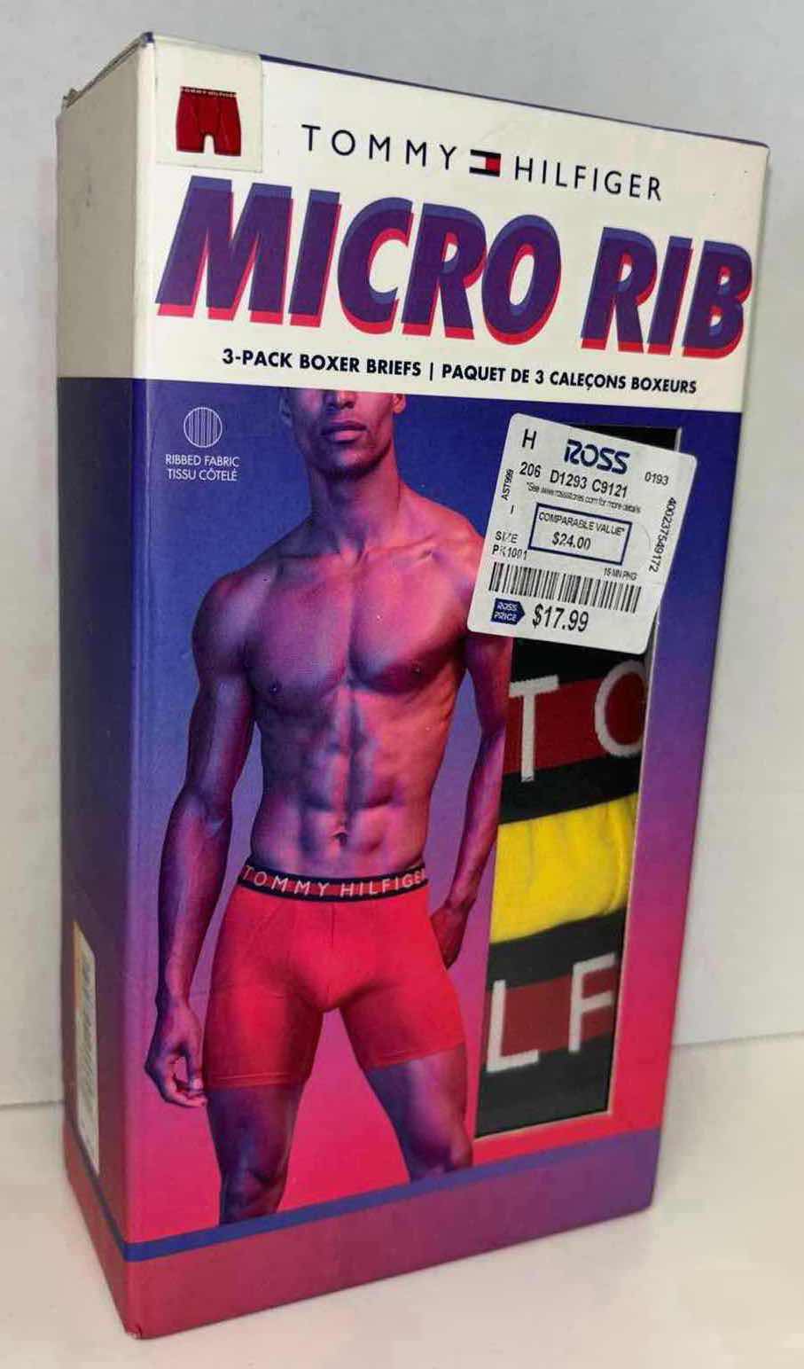 Photo 1 of NEW TOMMY HILFIGER MICRO RIB 3-PACK BOXER BRIEFS (SIZE SMALL)