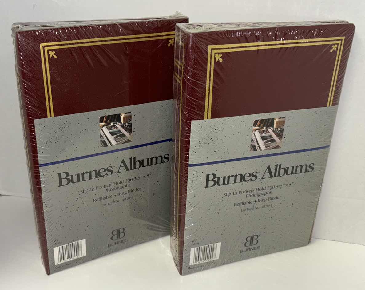 Photo 1 of NEW 2-PACK BURNES ALBUM BOOKS, SLIP-IN POCKETS HOLD 200 3.5” X 5” PHOTOGRAPHS, REFILLABLE 3-RING BINDER