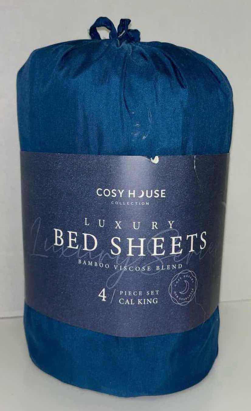 Photo 1 of NEW 4 PC COSY HOUSE COLLECTION LUXURY BED SHEETS BAMBOO VISCOSE BLEND, CALIFORNIA KING (COLOR: ROYAL BLUE)