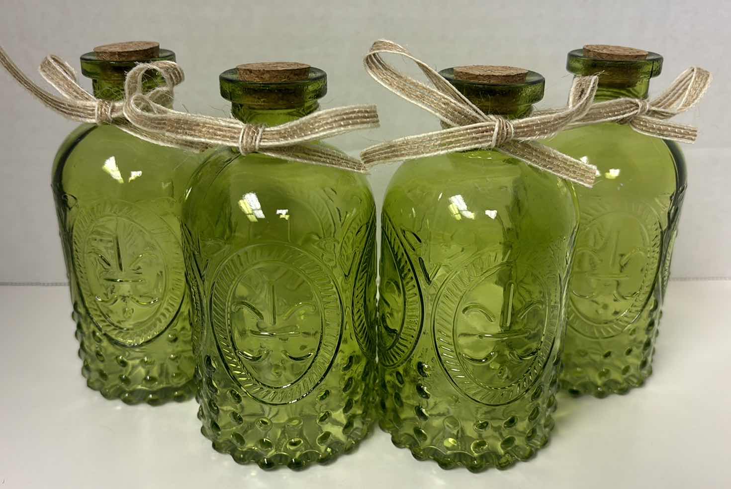 Photo 2 of 6 PCS GREEN GLASSWARE/DECOR (GLASSES ARE 6.5” TALL)