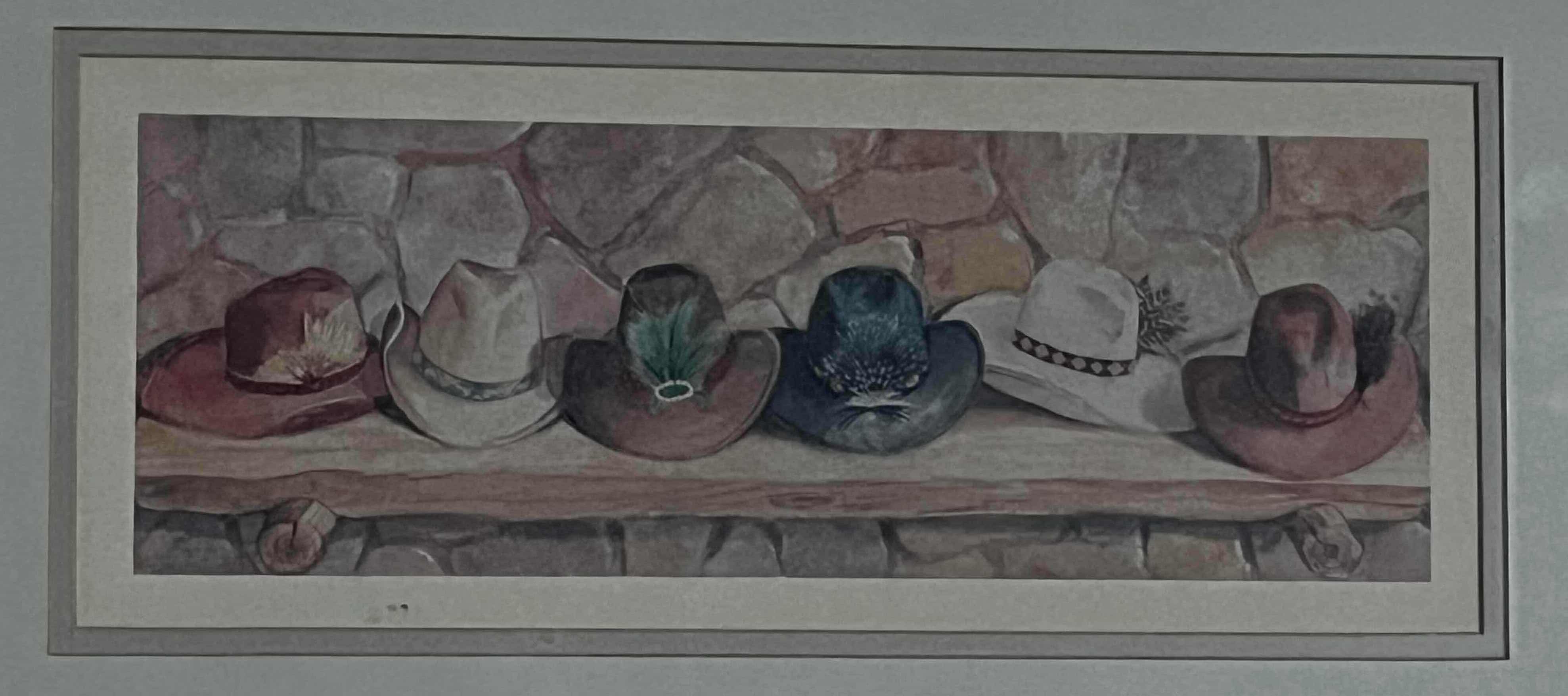 Photo 2 of COWBOY HATS RUSTIC STYLE FRAMED ARTWORK 22.5” X 13.5”