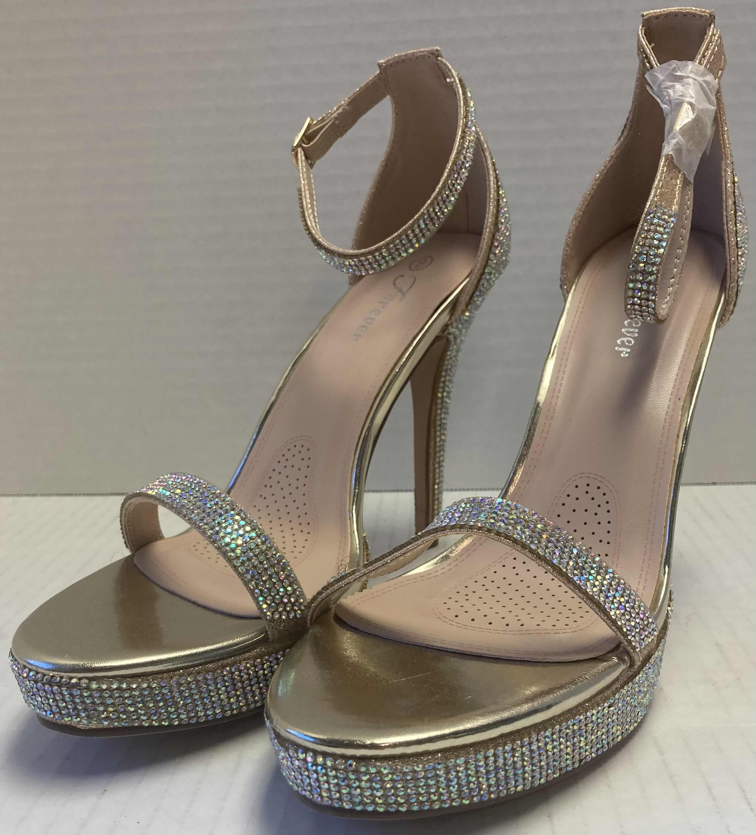 Photo 1 of FOREVER HIGHLIGHT 98 CHAMPAGNE WOMEN’S OPEN TOE STILETTOS WOMEN’S SIZE 9