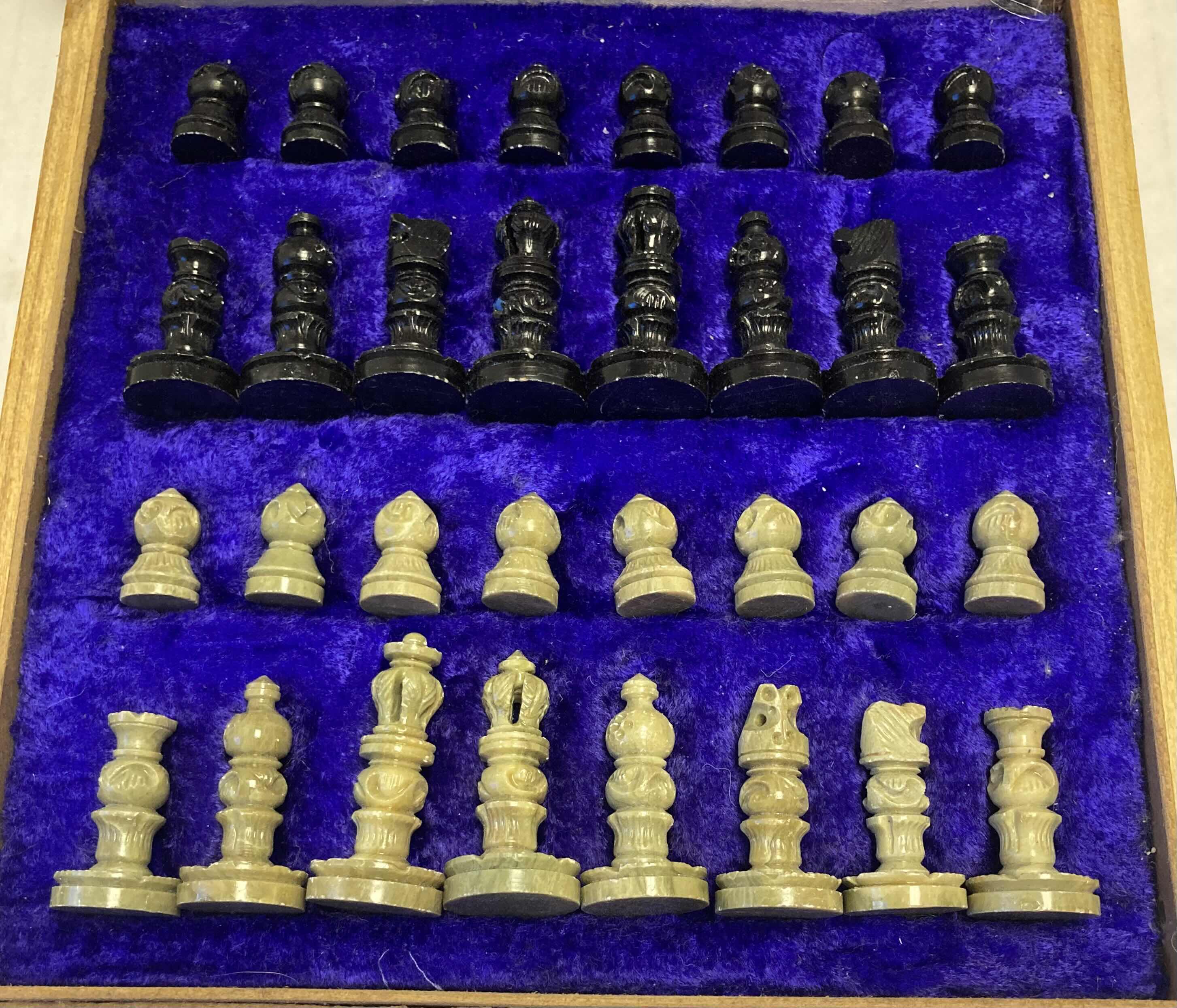 Photo 2 of MARBLE CHESS SET W WOOD CASE