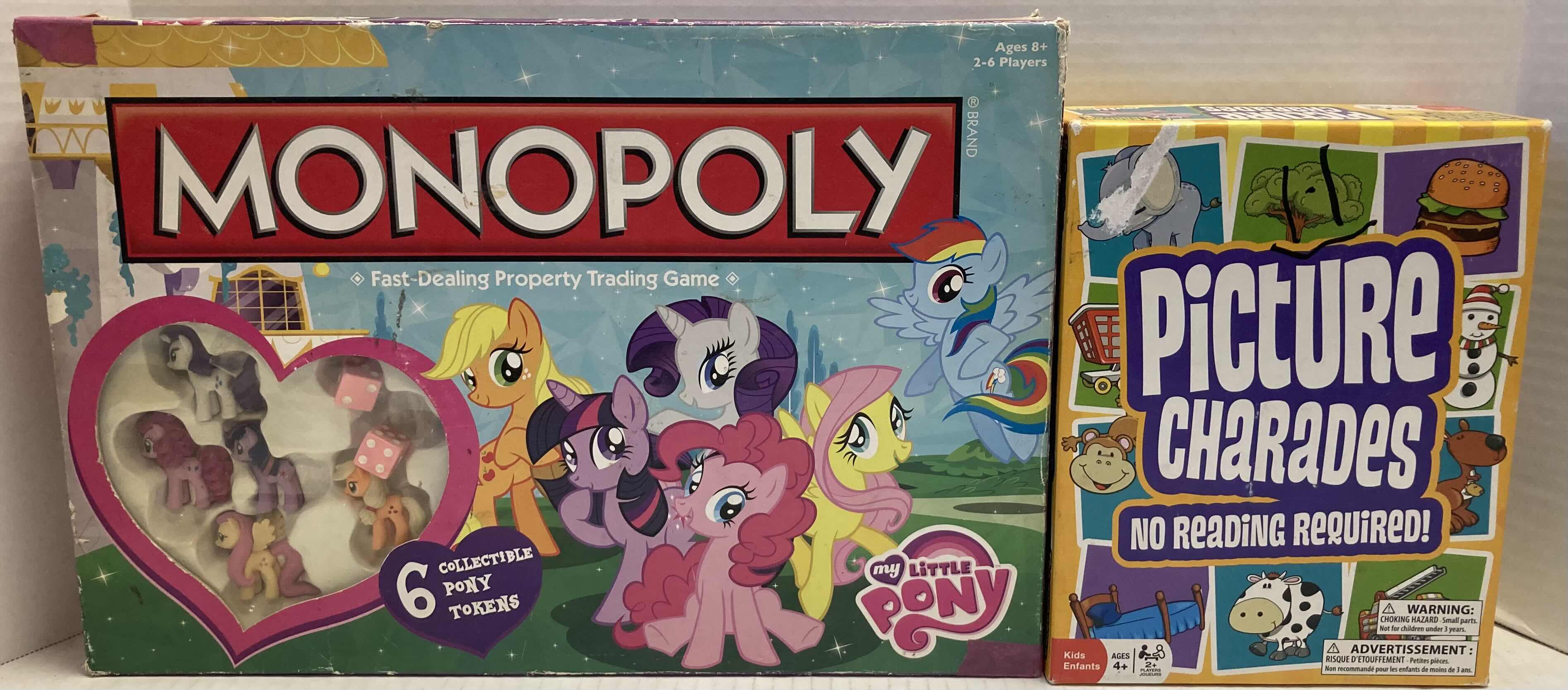 Photo 1 of HASBRO GAMING MONOPOLY MY LITTLE PONY EDITION & OUTSET PICTURE CHARADES BOARD GAME