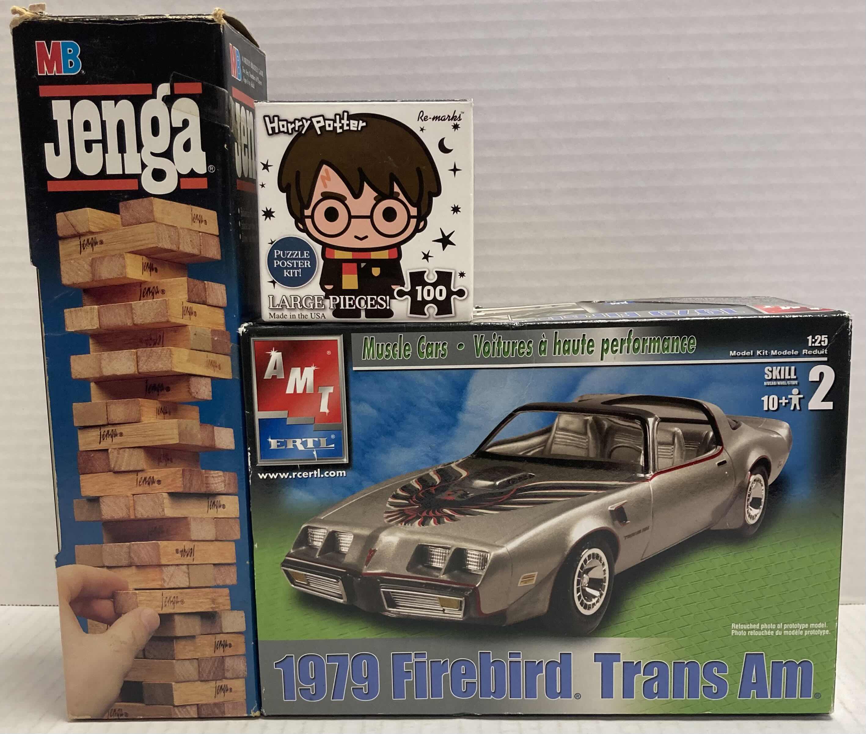 Photo 1 of MB JENGA, HARRY POTTER PUZZLE & AMT 1979 FIREBIRD MODEL CAR