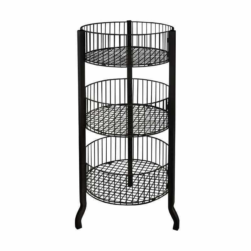 Photo 1 of NEW BLACK 3-TIER LARGE WIRE H45” STORING BIN (IN BOX, UNASSEMBLED)