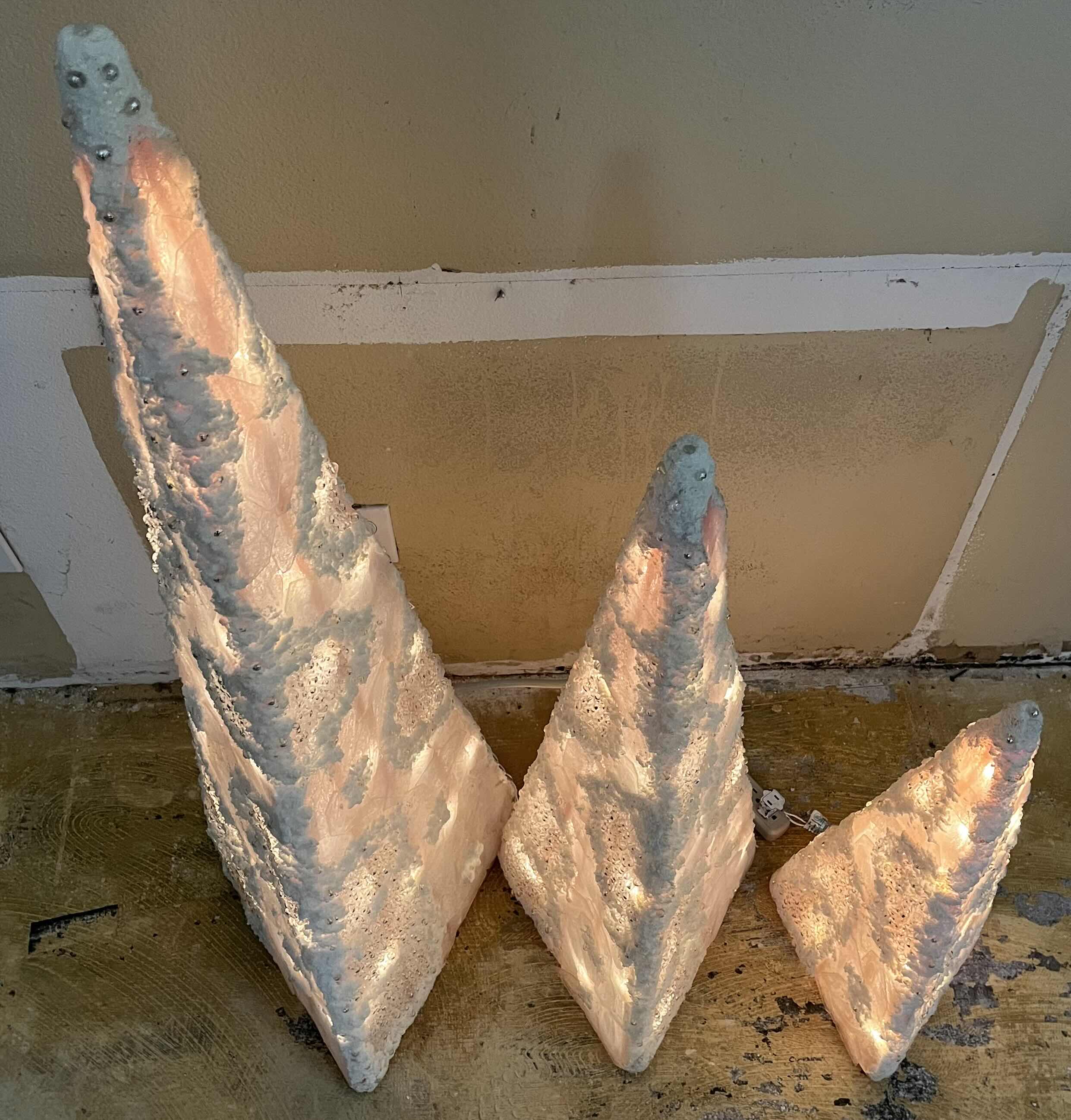 Photo 4 of CHRISTMAS SNOW COVER LIGHT UP PYRAMIDS H49”/37”/26”