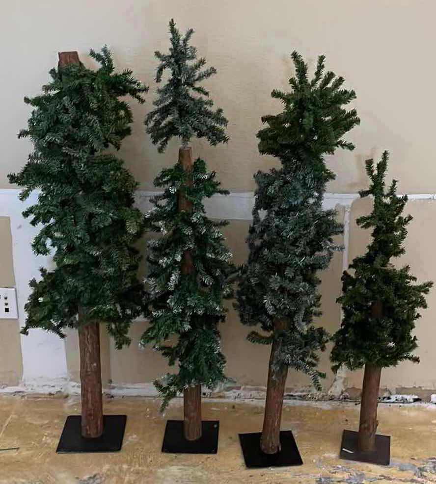 Photo 1 of CHRISTMAS REALISTIC PINE TREES W METAL STANDS (4) H38”-H48”