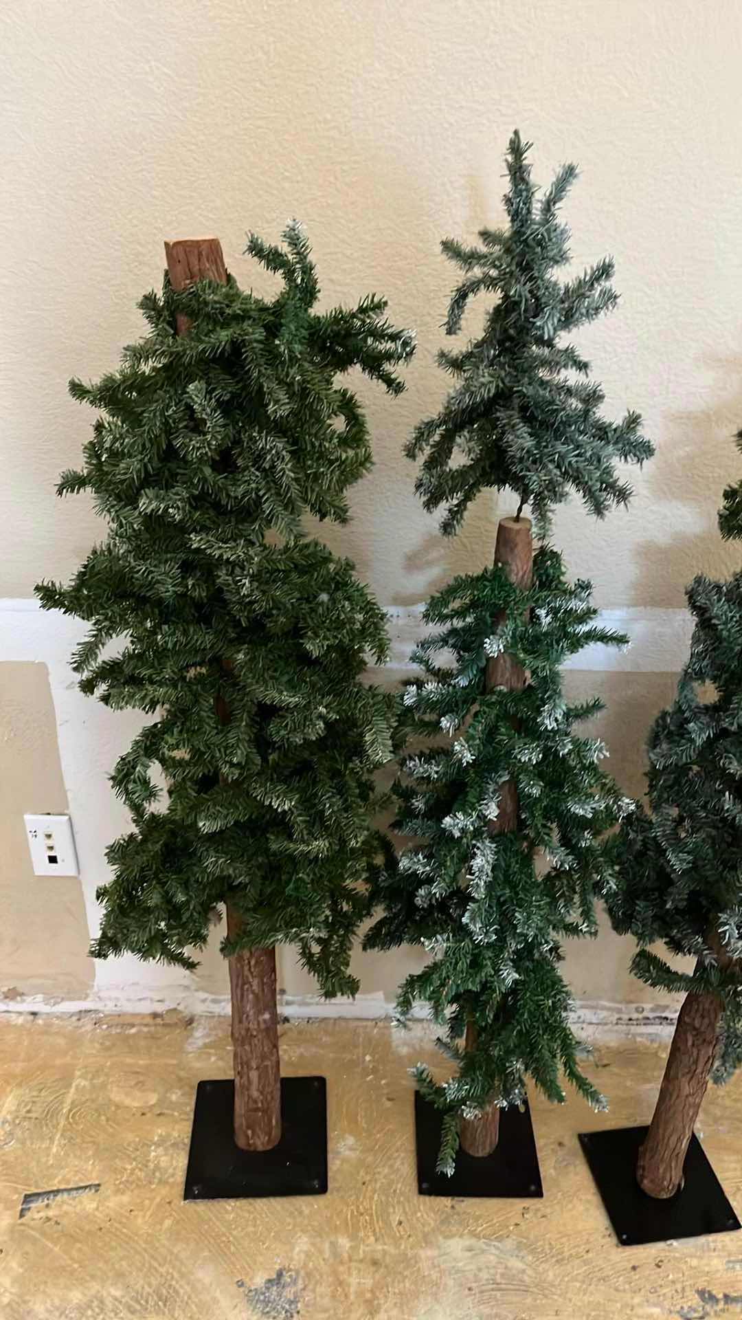 Photo 2 of CHRISTMAS REALISTIC PINE TREES W METAL STANDS (4) H38”-H48”