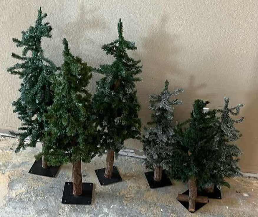 Photo 2 of CHRISTMAS REALISTIC PINE TREES W METAL STANDS (6) H24”-H38”