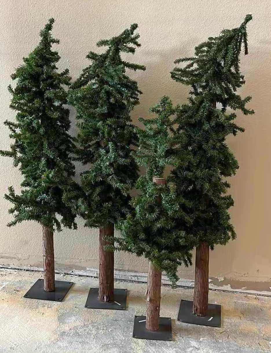 Photo 1 of CHRISTMAS REALISTIC PINE TREES W METAL STANDS (4) H38”-H48”