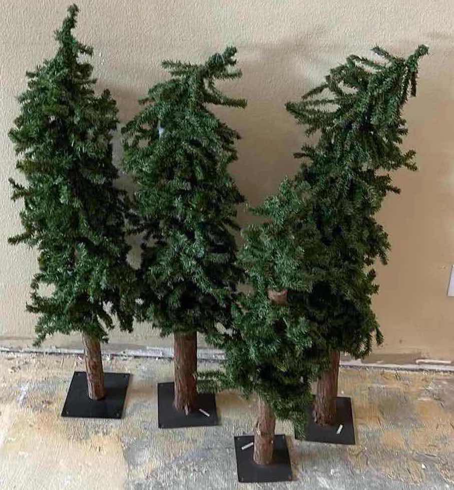 Photo 2 of CHRISTMAS REALISTIC PINE TREES W METAL STANDS (4) H38”-H48”