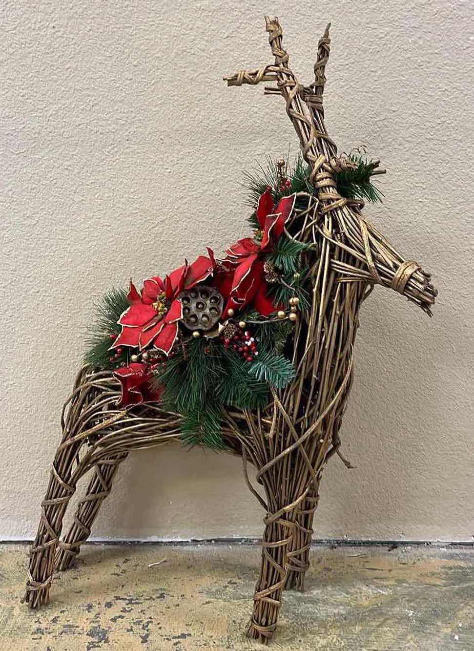 Photo 1 of CHRISTMAS WICKER REINDEER DECOR 21” X 10” H36”