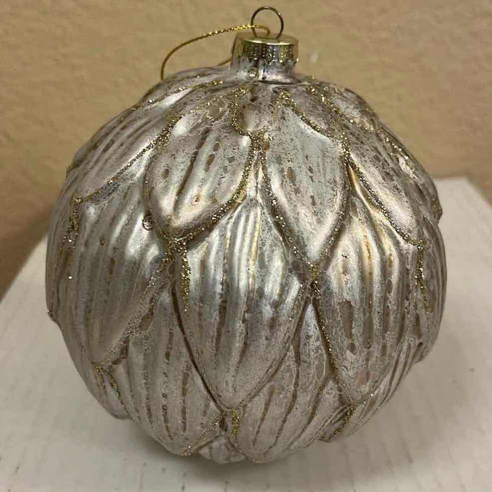 Photo 1 of CHRISTMAS SILVER & GOLD FINISH 5” ARTICHOKE ORNAMENTS (9)