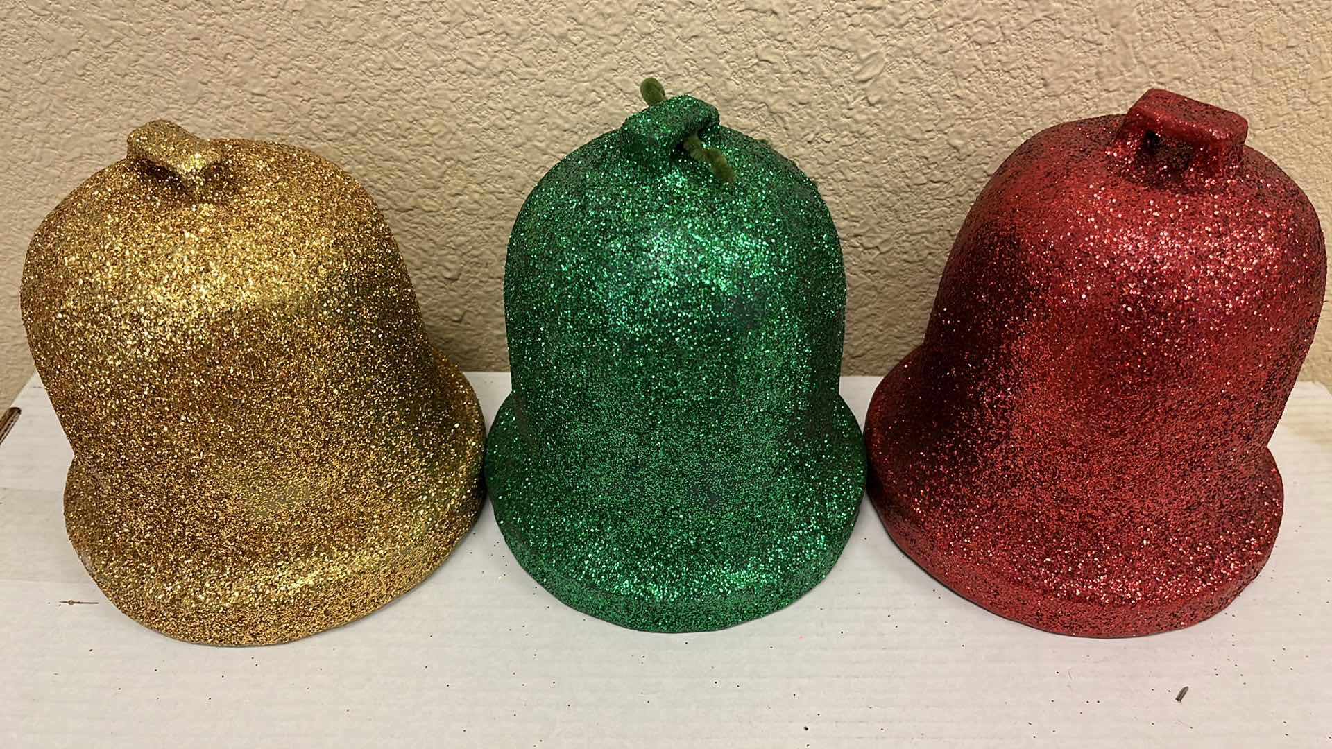 Photo 2 of BELL SHAPE GLITTER FINISH CHRISTMAS ORNAMENTS (16) 6.5” X 7”