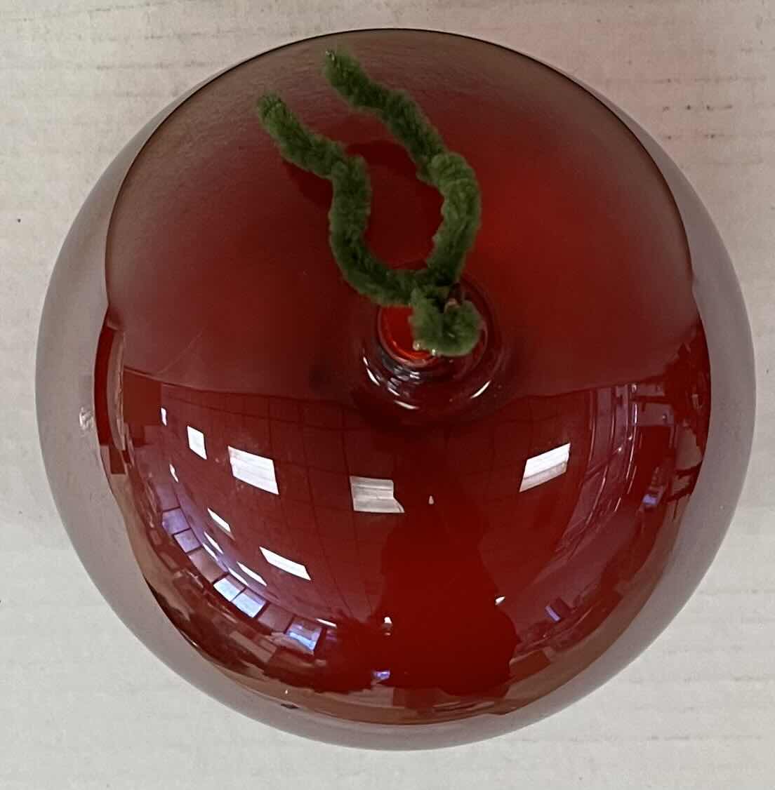 Photo 3 of CHRISTMAS 5” RED CLEAR GLASS ORNAMENTS (SET OF 6)