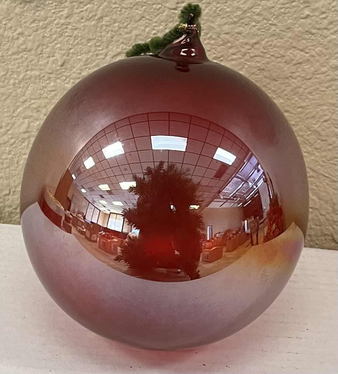 Photo 2 of CHRISTMAS 5” RED CLEAR GLASS ORNAMENTS (SET OF 6)