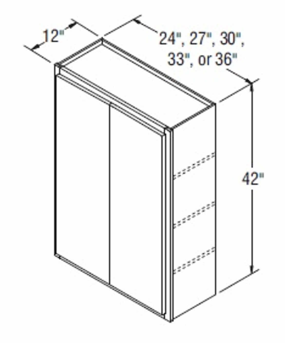 Photo 1 of ARISTOKRAFT CABINETRY ELKINS STYLE WHITE FINISH PURESTYLE LAMINATE 2 DOOR WALL CABINET W3342B 33” X 12.75” H42” (READ NOTES)