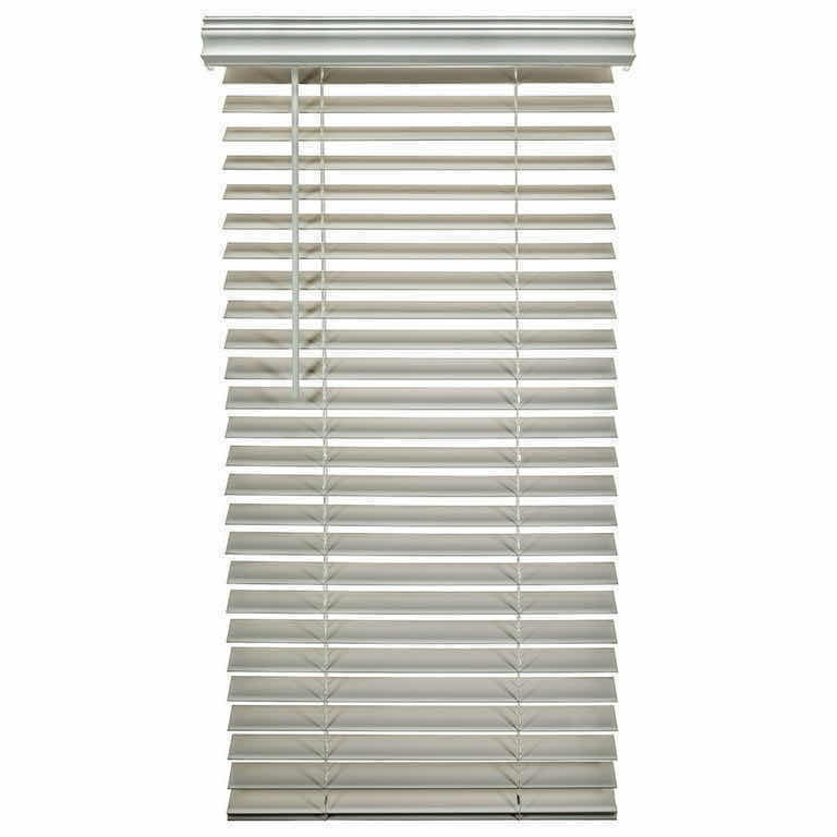 Photo 1 of A BETTER BLIND SMOOTH SNOW WHITE FINISH 2” CORDLESS FAUXWOOD BLINDS W 3” CROWN VALANCE (SET OF 2) 36” X 84”