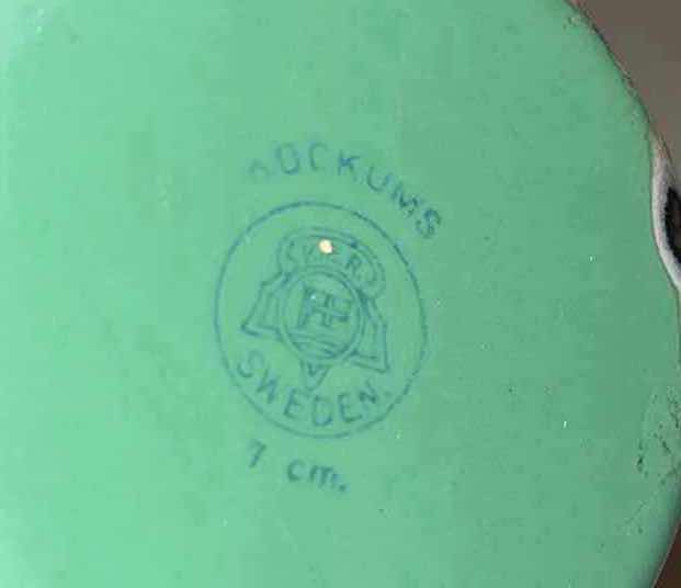 Photo 5 of ANTIQUE KOCKUMS SWEDEN ENAMELWARE BLUE CHILD PLATE, BOWL & CUP SET