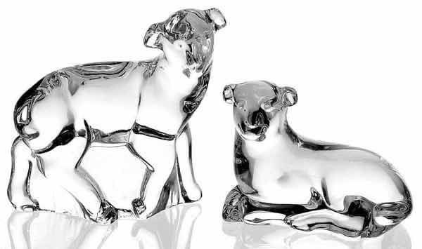 Photo 1 of WATERFORD CRYSTAL NATIVITY COLLECTION SHEEP FIGURINES H2.75”