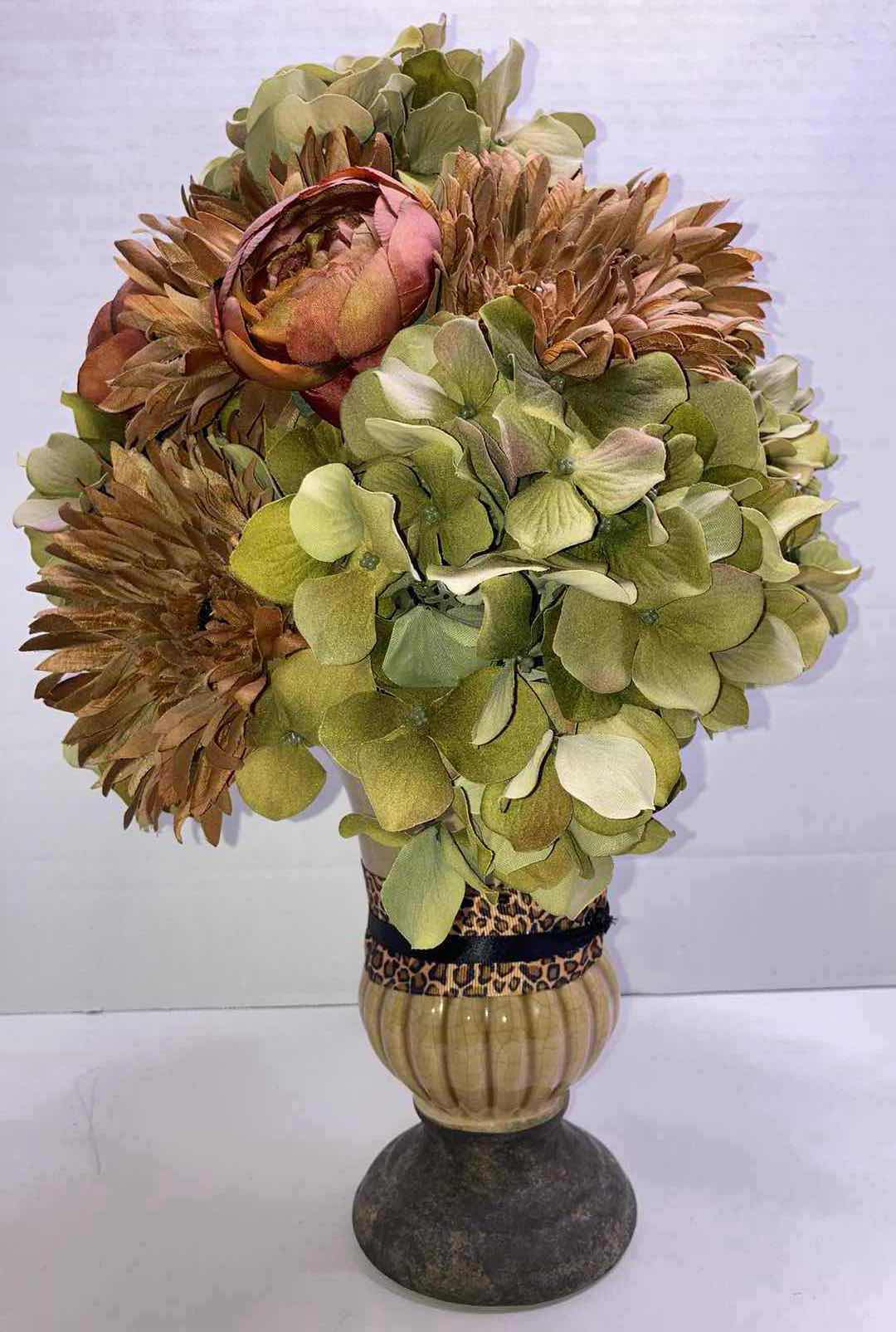 Photo 3 of ARTIFICIAL BOUQUET DECORATIVE FLOWERS W ICE CRACK CERAMIC VASE H16.5”