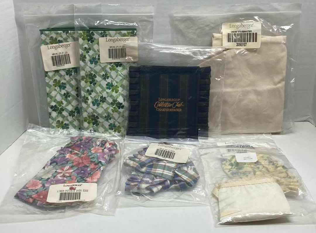 Photo 2 of LONGABERGER FABRIC LINERS - VARIOUS STYLES & SIZES (APPROX 24PCS)