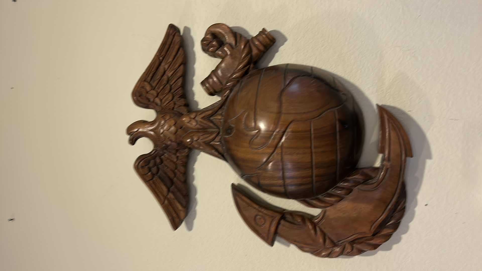 Photo 3 of WOOD CARVING MARINE CORPS EMPLEM 14” x 18”