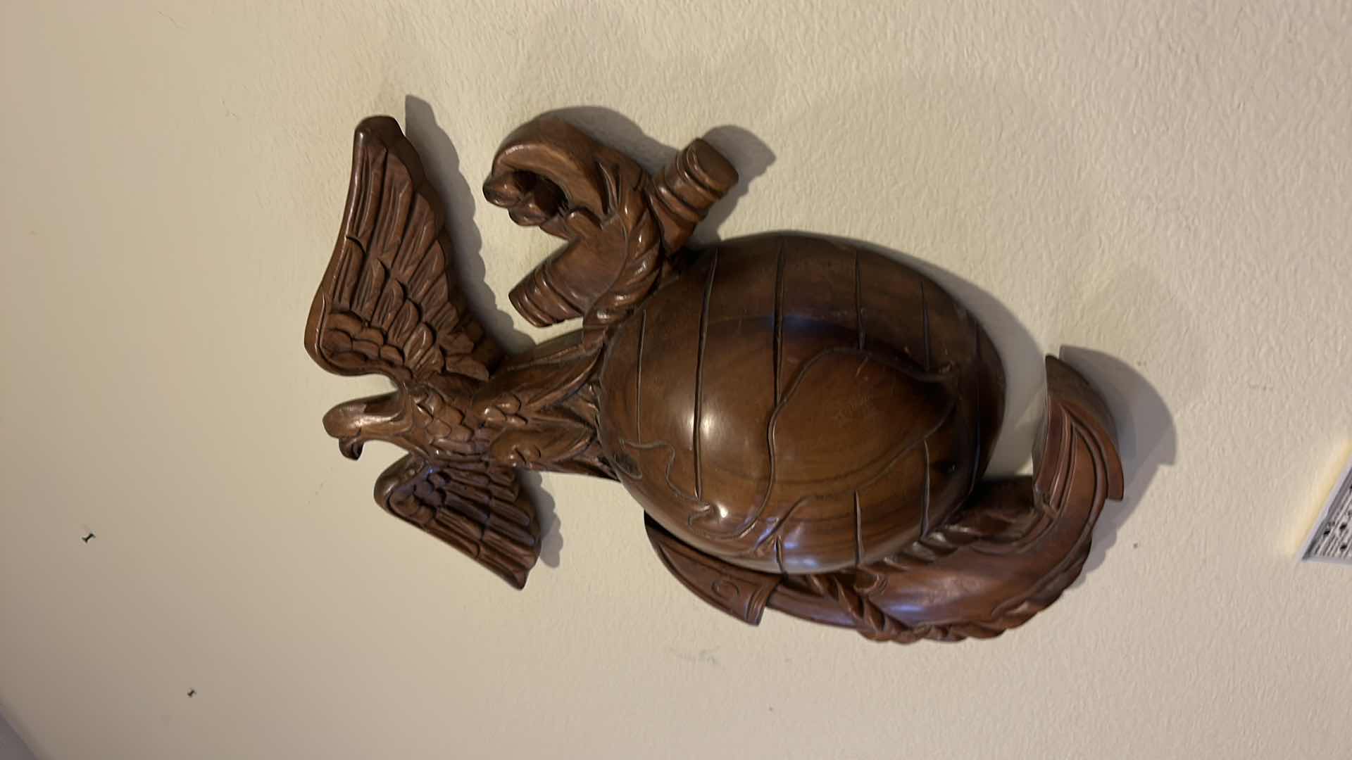 Photo 2 of WOOD CARVING MARINE CORPS EMPLEM 14” x 18”