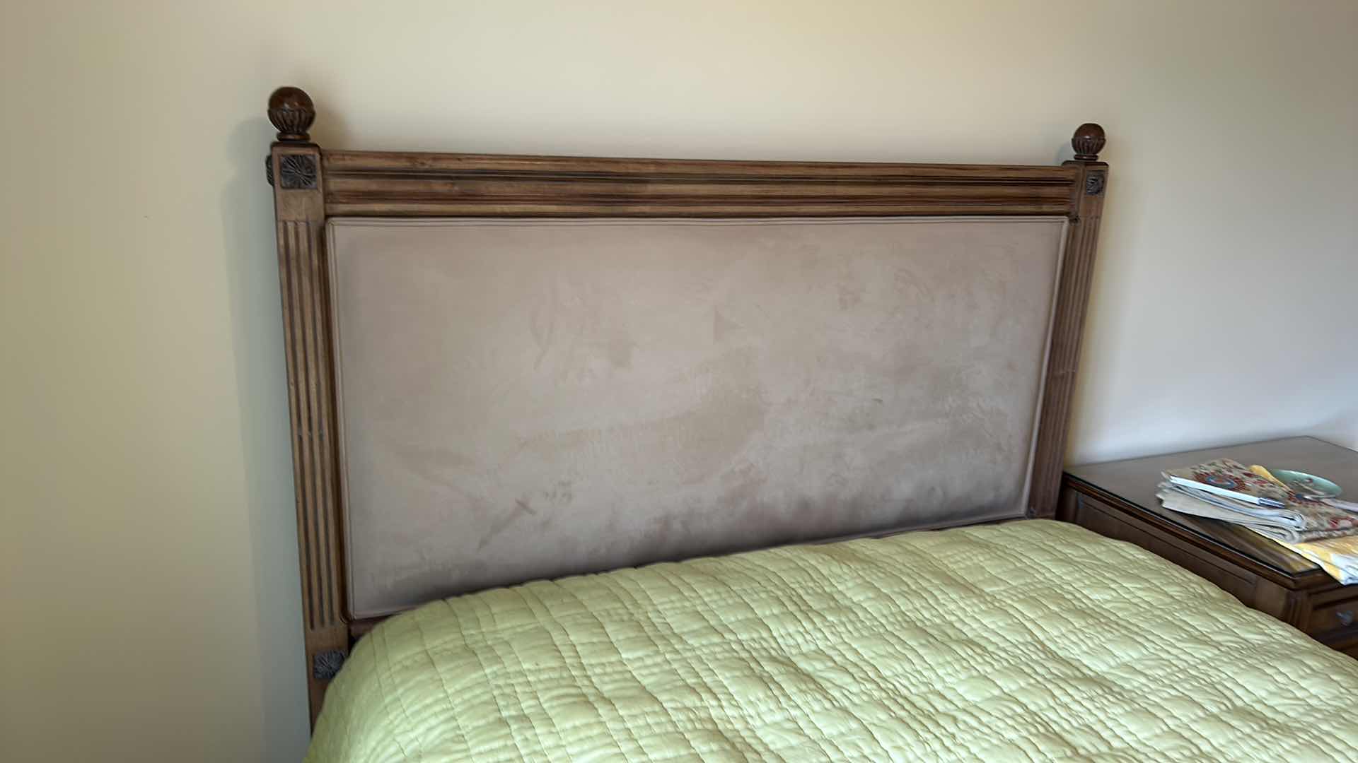 Photo 9 of WOOD UPHOLSTERED QUEEN HEADBOARD FOOTBOARD AND SIDEBOARD (MATTRESS AND BEDDING SOLD SEPARATELY) 65” x 87”