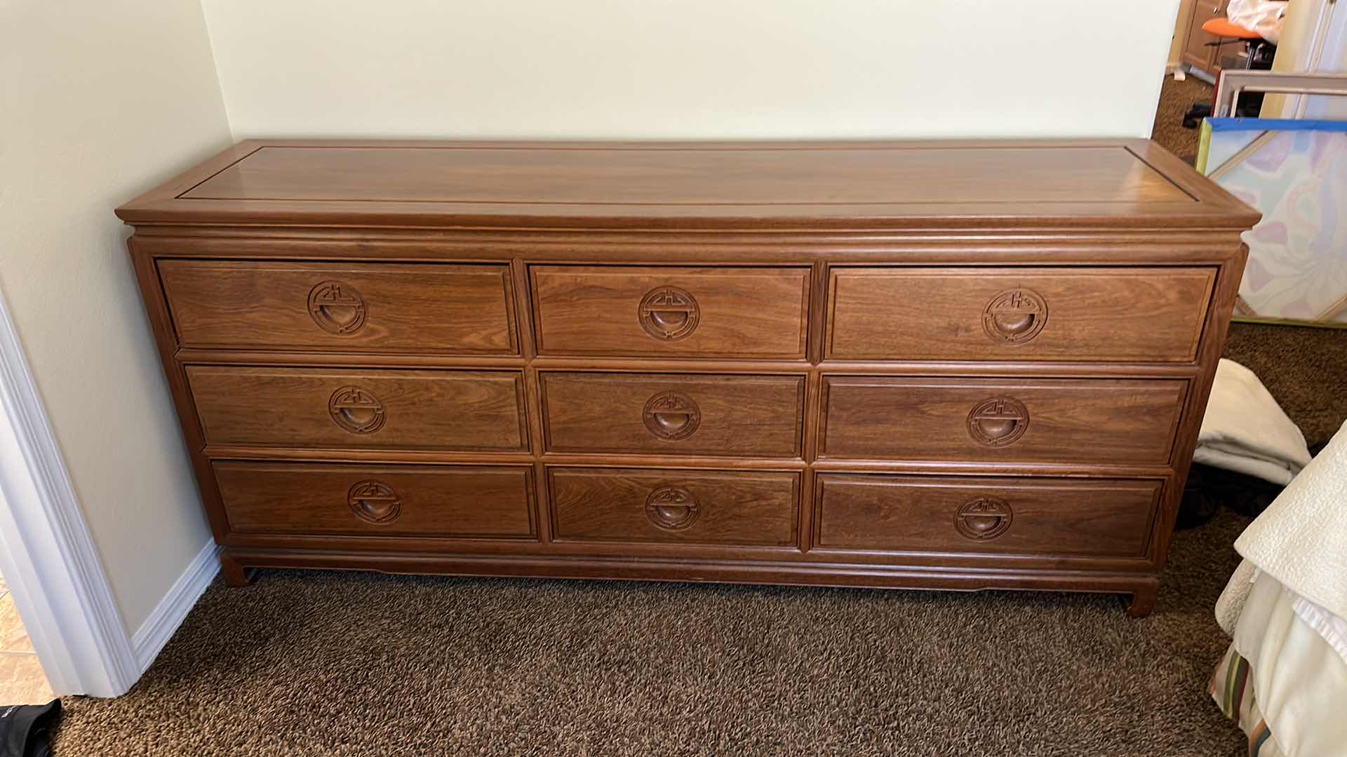 Photo 5 of ASIAN INSPIRED WOOD 9 DRAWER DRESSER 6’ x 19” x 31 1/2”