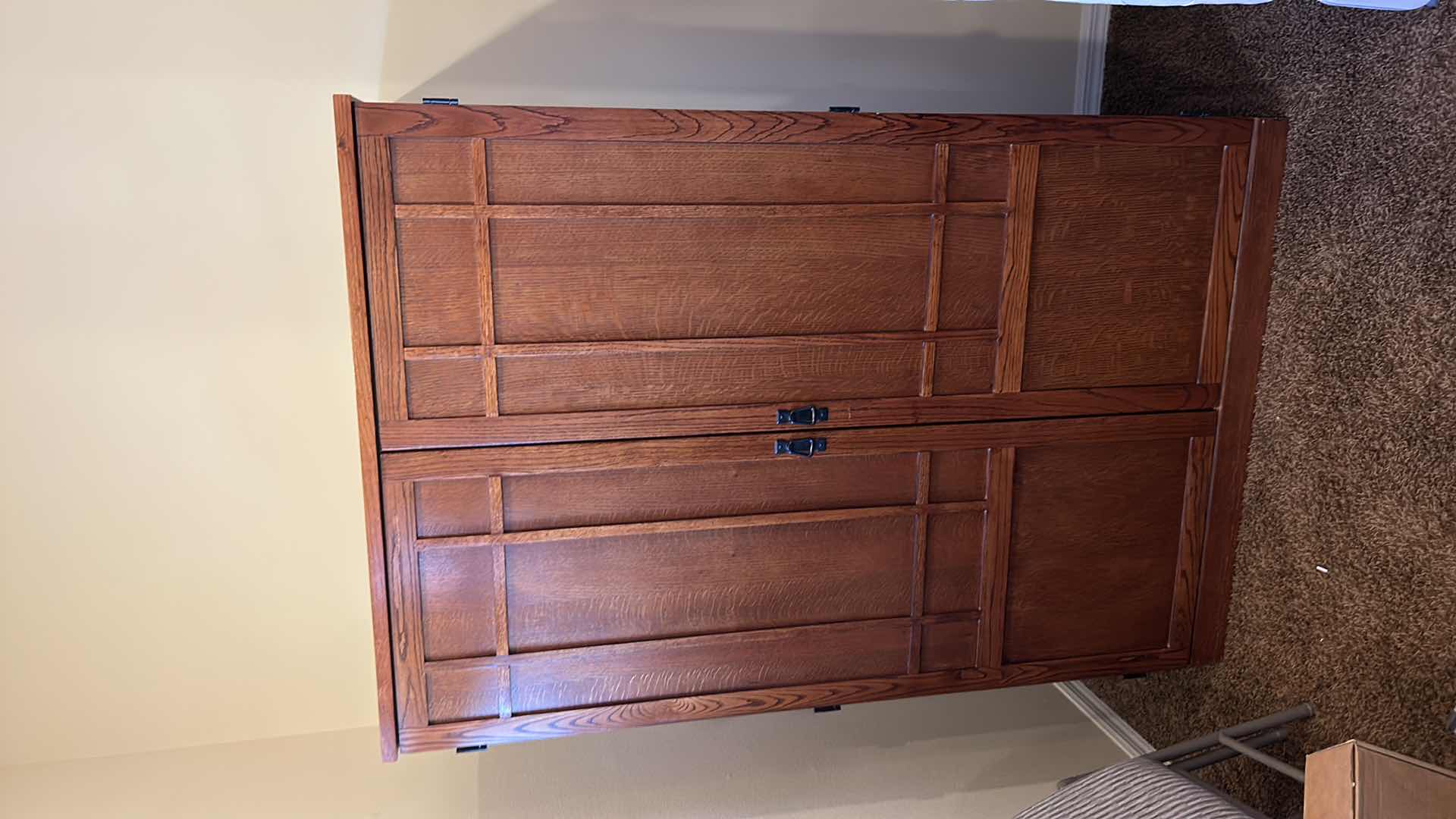 Photo 14 of WOOD EXECUTIVE OFFICE CABINET WITH CONTENTS 44“ x 23 1/2“ x 66 “