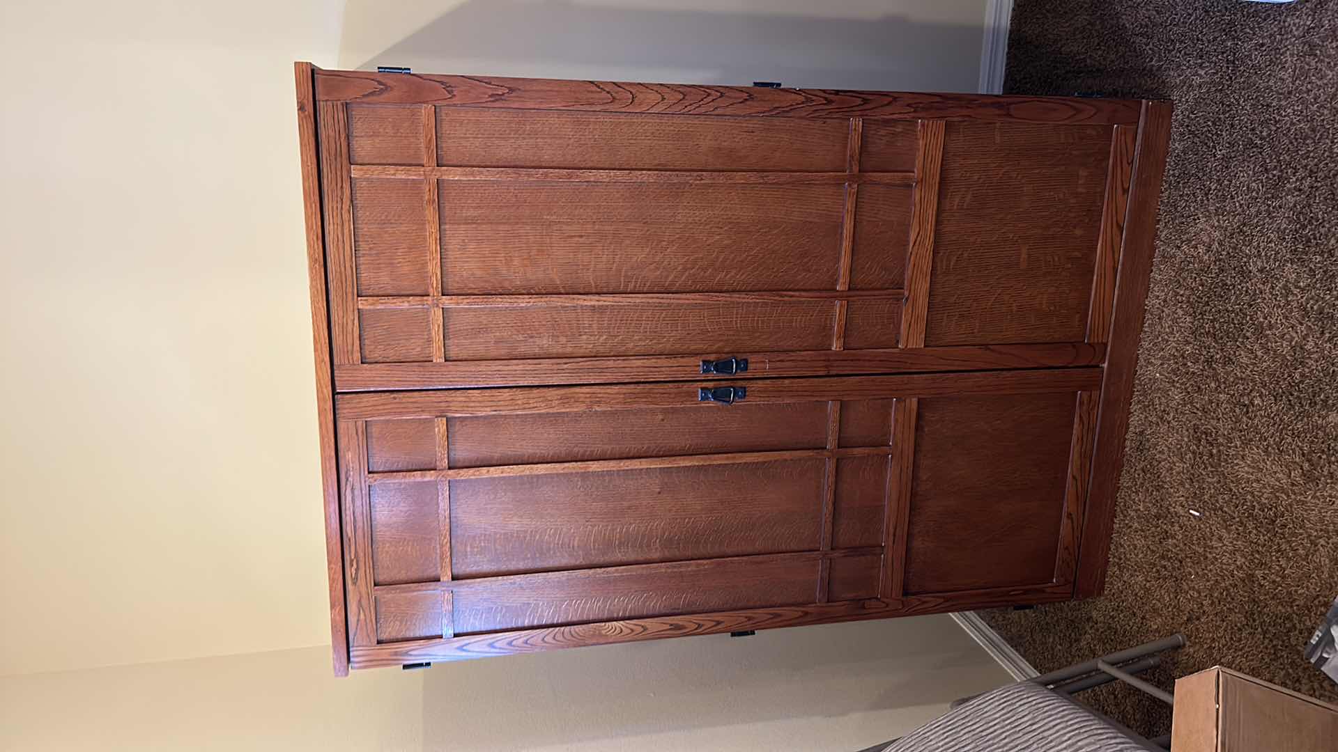 Photo 2 of WOOD EXECUTIVE OFFICE CABINET WITH CONTENTS 44“ x 23 1/2“ x 66 “