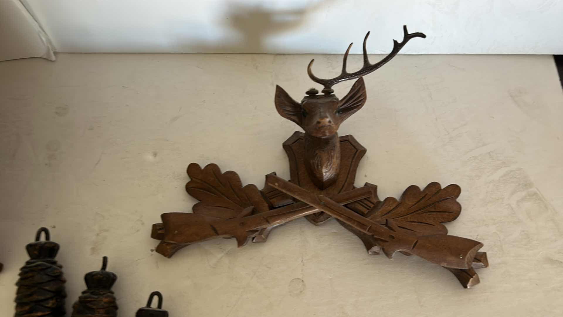 Photo 5 of VINTAGE COO COO CLOCK ( NEEDS GLUING) IN WICKER BASKET
